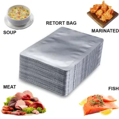 3 Side Seal Aluminum Foil Retort Pouch 121℃ High Temperature Packaging