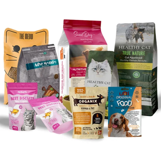 Sustainable Eco Friendly Recyclable Cat Food Bags Pouch with Zipper