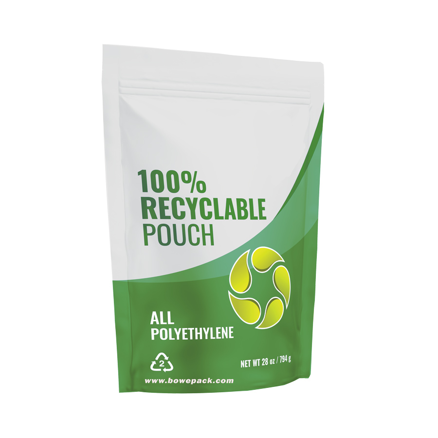 100% recyclable pouch stand up bags packaging