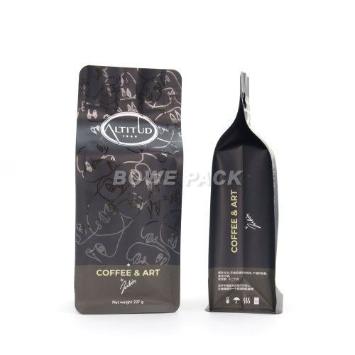 Custom Coffee Bags with Valve 8 oz Flat Bottom Pouch Wholesale