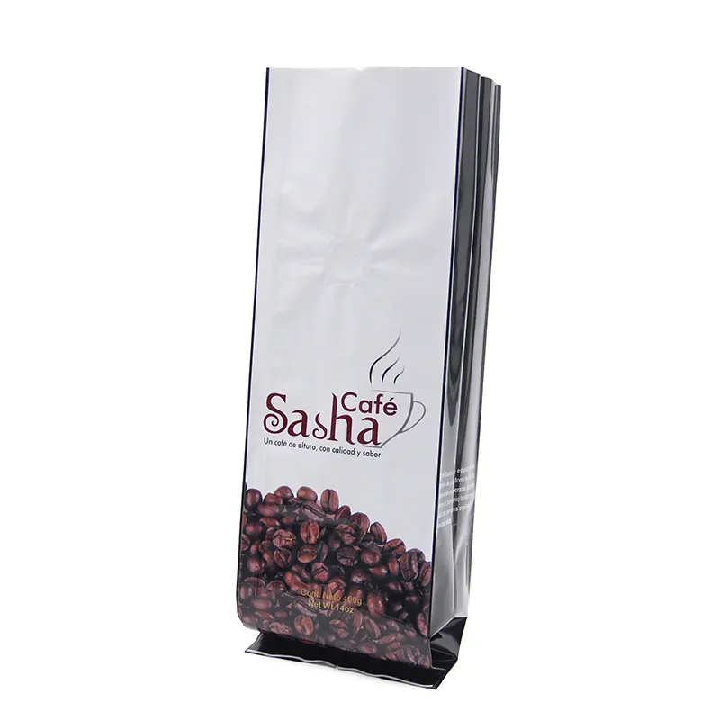 Quad seal coffee ground pouches gusset bags wholesale price