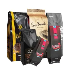 Quad seal coffee ground pouches gusset bags wholesale price