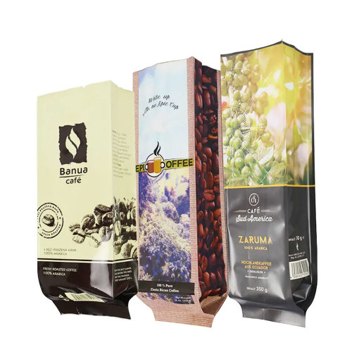 Custom printed flat bottom coffee packaging bag wholesale