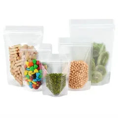 Recyclable resealable pouches plastic transparent stand up bag