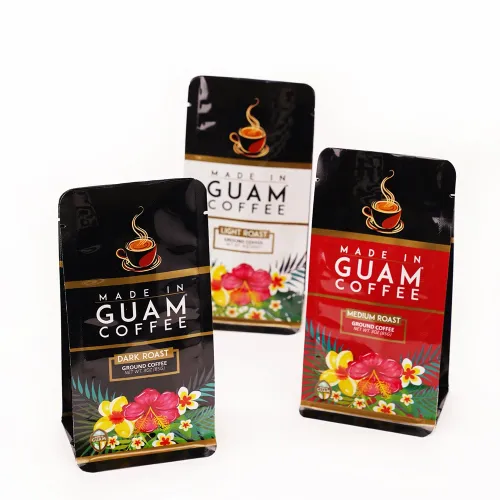 Custom Coffee Bags with Valve 8 oz Flat Bottom Pouch Wholesale