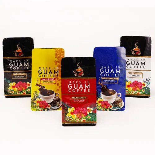 Custom Coffee Bags with Valve 8 oz Flat Bottom Pouch Wholesale
