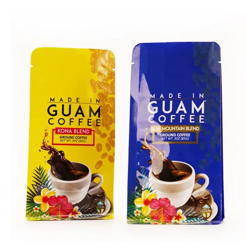 Custom Coffee Bags with Valve 8 oz Flat Bottom Pouch Wholesale