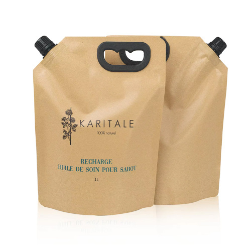 Biodegradable Kraft paper spout pouch standing bag