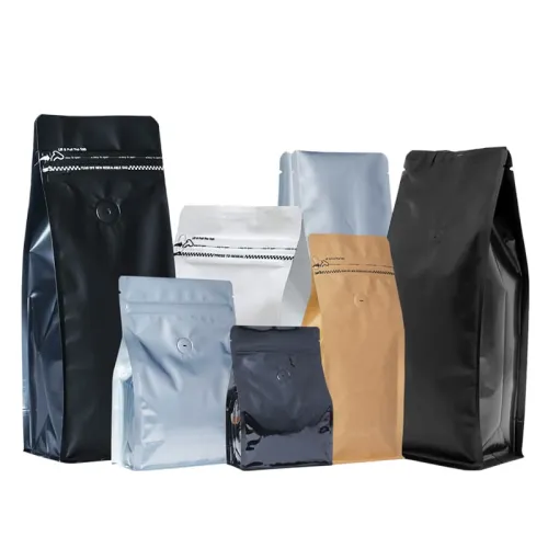 Custom printed flat bottom coffee packaging bag wholesale