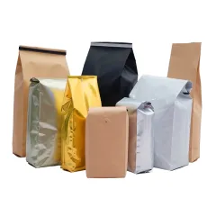 Custom printed flat bottom coffee packaging bag wholesale