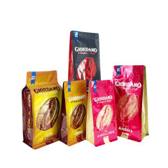 Оптовые кофейные пакеты с плоским дном 125 г, 250 г, 500 г, 1 кг