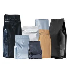 Custom Matte Black Coffee Bags with Valve Wholesale