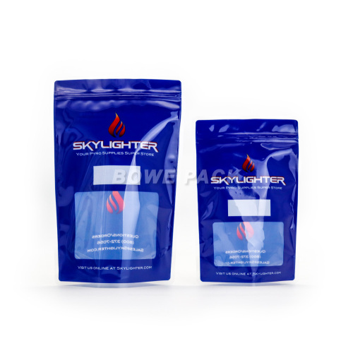 Bolsa doypack con ventana transparente para alimentos