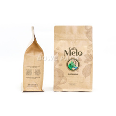 Kraft Coffee Bags With Valve Box Bottom Pouch Wholesale