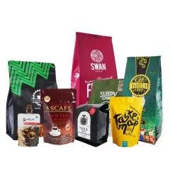 Ground Coffee Packaging Printable Flat bottom Aluminium Foil Bags