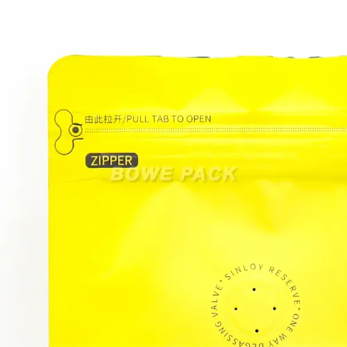 Wholesale Yellow Coffee Bag with Valve