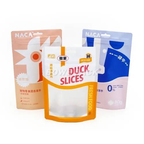 Stand Up Pouches With Window, Zipper and Euro Slot