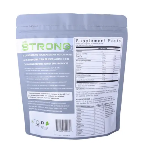 2lb 900g 1000g Stand Up Bag for Protein Powder Packaging