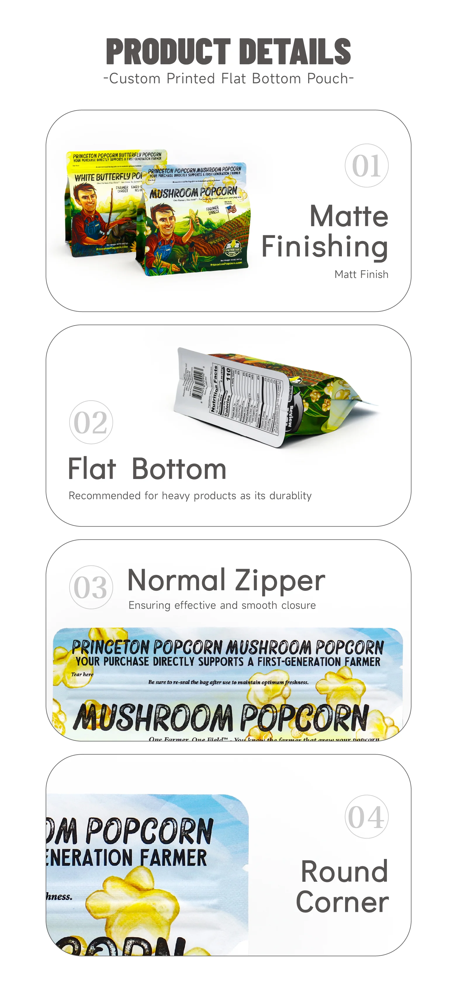 High barrier popcorn packaging bags 