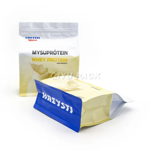 Custom Protein Powder Bags Flat Bottom Pouch Packaging