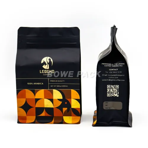 250 г кофейные пакеты с плоским дном и клапаном оптом