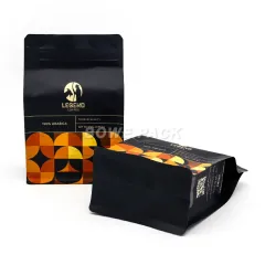 Bolsas de café de 250 g con fondo plano y válvula