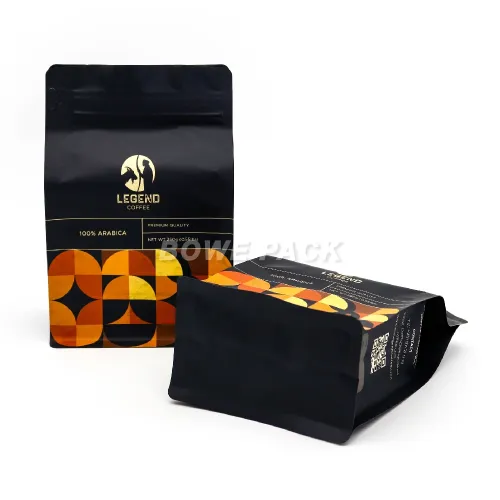 Bolsas de café de 250 g con fondo plano y válvula