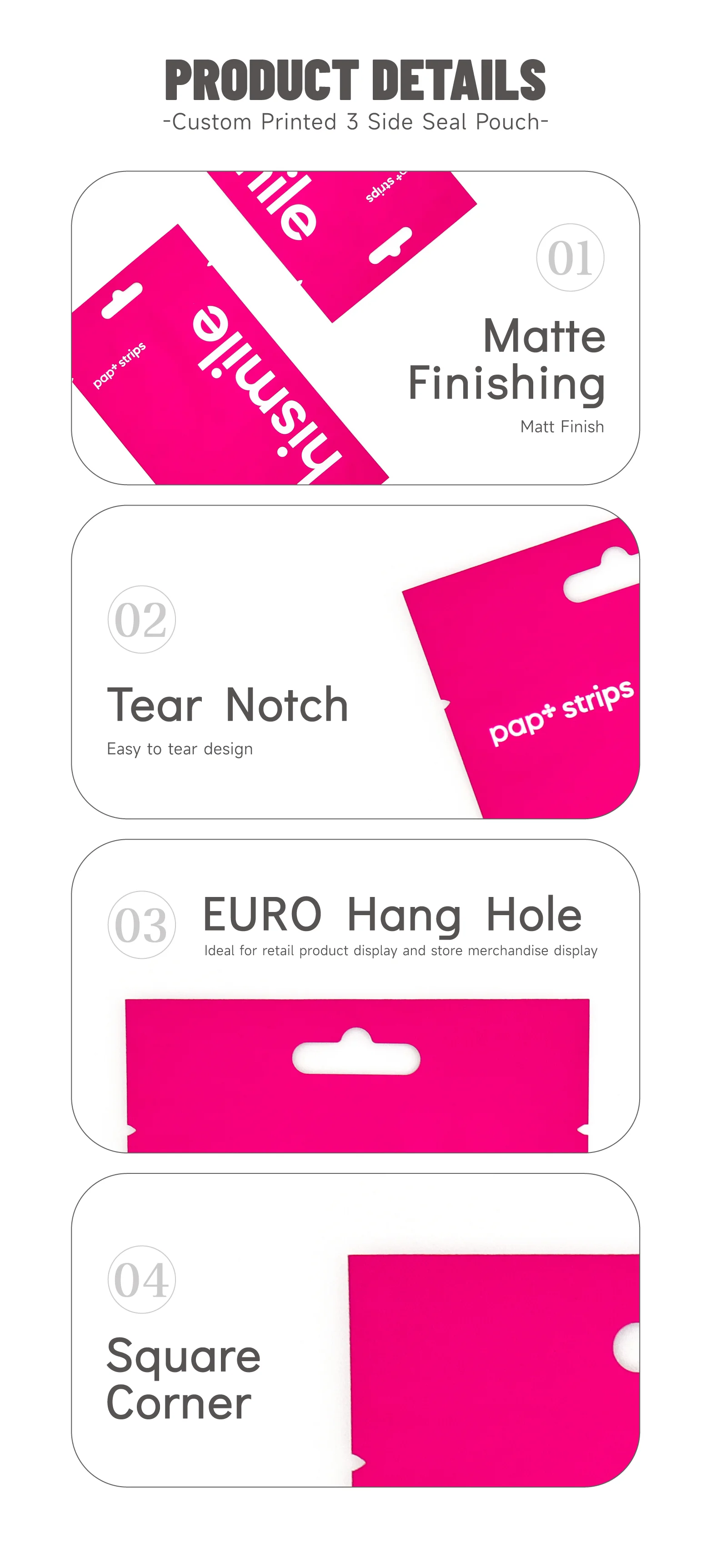 Bolsas de embalaje personalizadas para parches dentales al por mayor