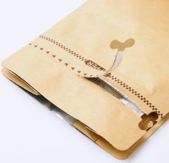 Brown Kraft Flat Bottom Pouch with Valve and Zipper