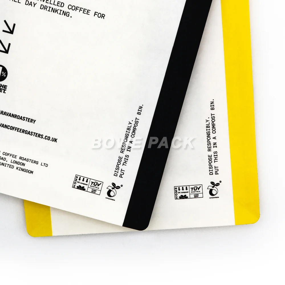 Certified biodegradable packaging pouch