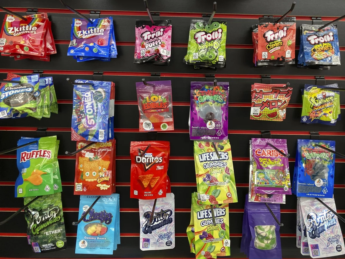 Productos de cannabis en bolsa de Mylar