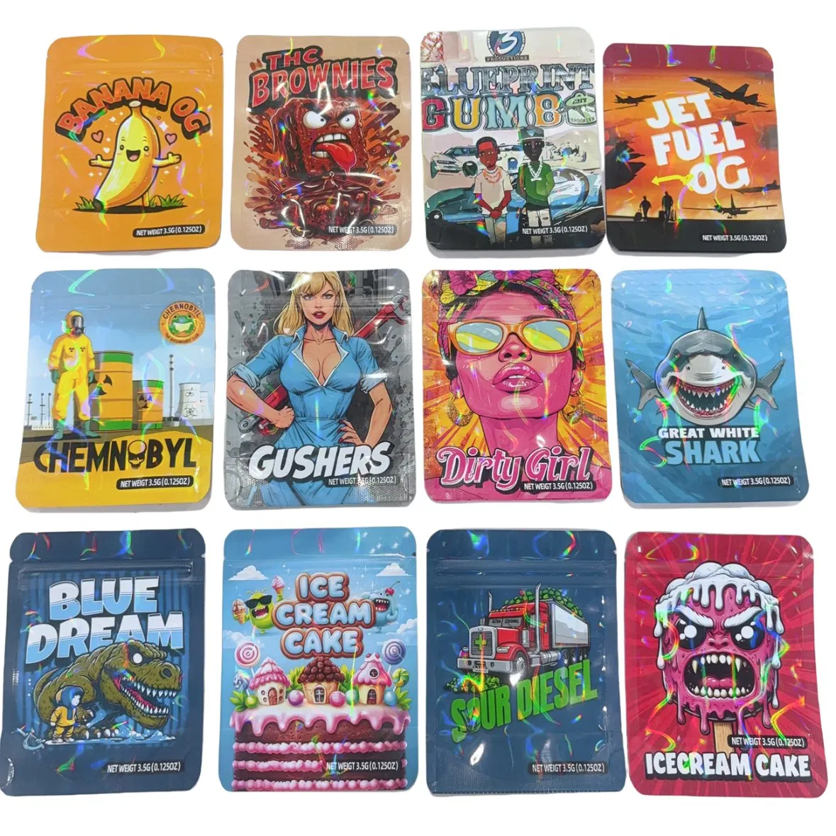 custom printed cannabis pouches