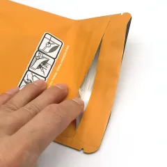 Child resistant mylar bags for cannabis packaging