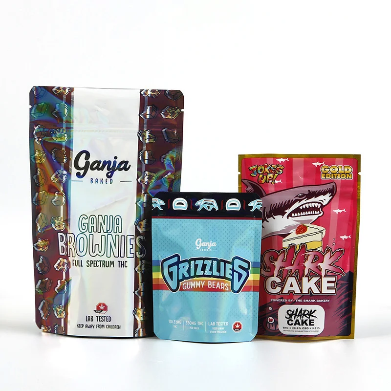 Child resistant mylar bags for cannabis packaging