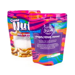 Print Stand Up Zipper Pouches Wholesale for Nuts Food Packaging