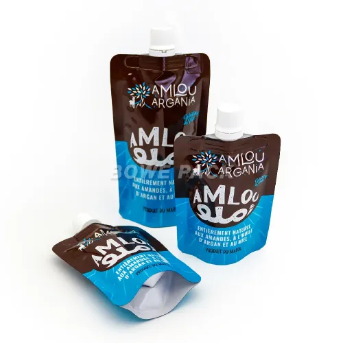 Printed stand up spout bag 100ml 250ml 500ml liquid pouch