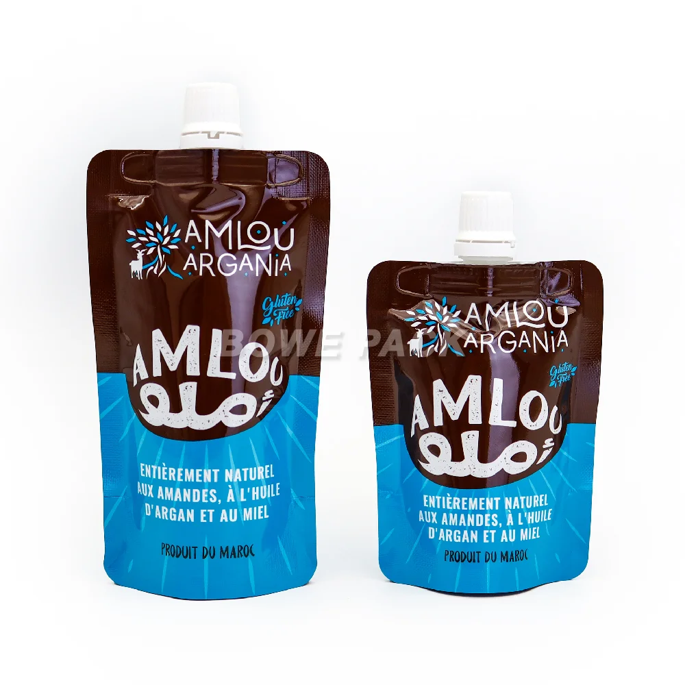 Printed stand up spout bag 100ml 250ml 500ml liquid pouch