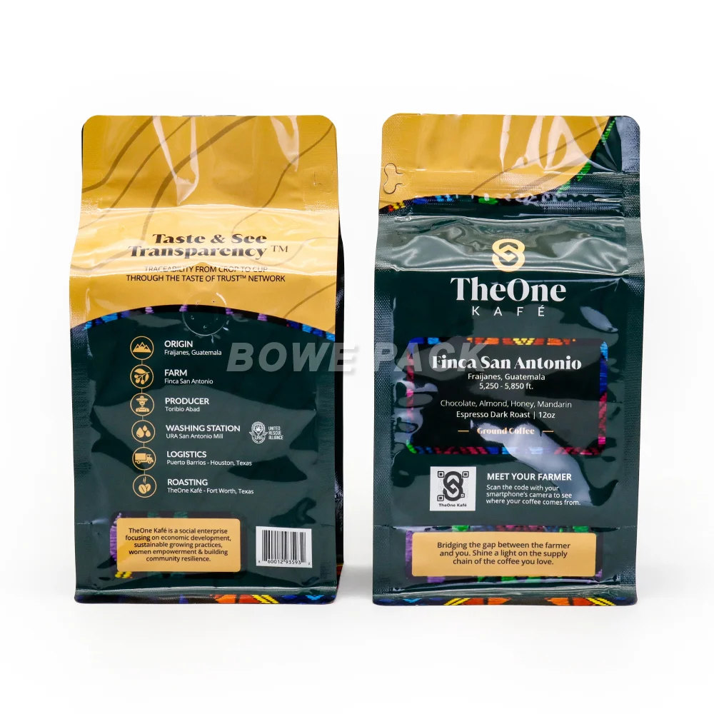 Eco-friendly printed 12oz coffee bag with valve wholesale