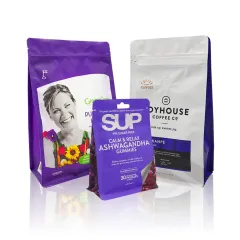 Proveedor de bolsas de fondo plana reciclables y ecológicas