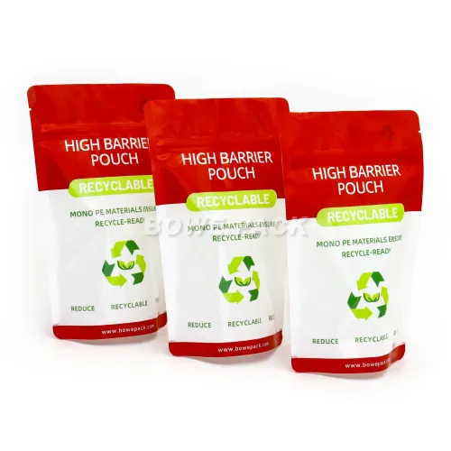 Custom Recyclable Pouches Mono Plastic Kraft Packaging Bag