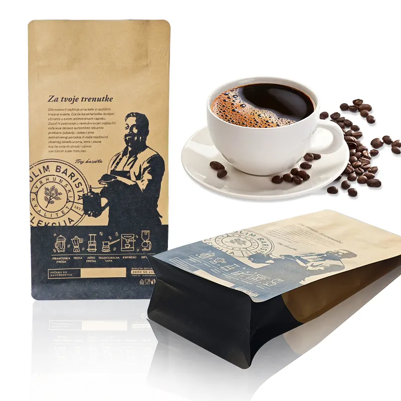 Eco-friendly Compostable Coffee Bags with Valve