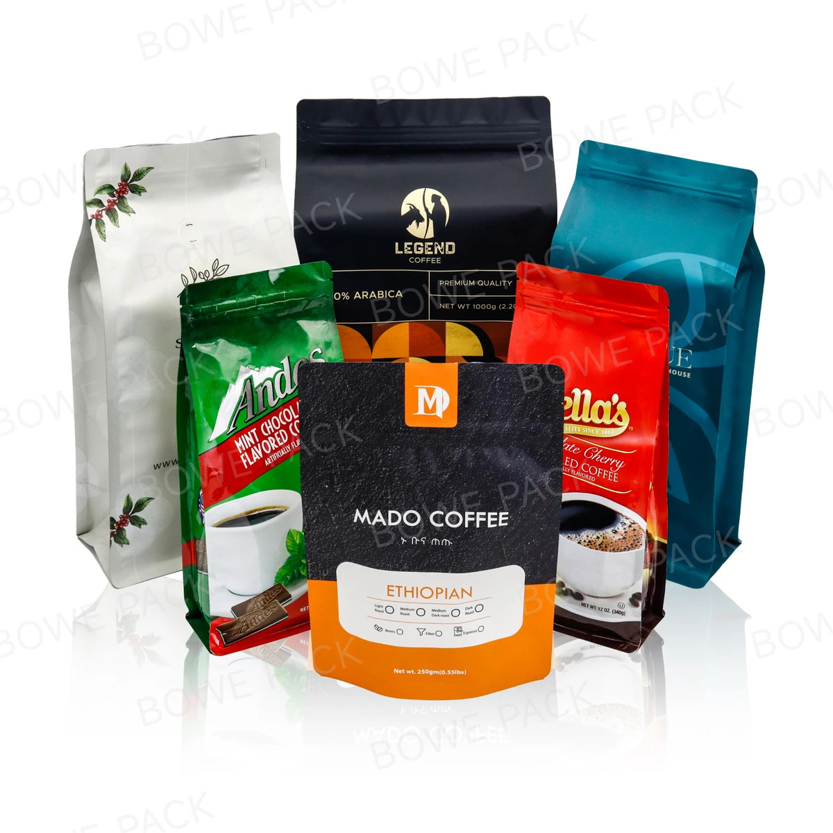 5oz Coffee Packaging Bag Customized Food Standing Pouch