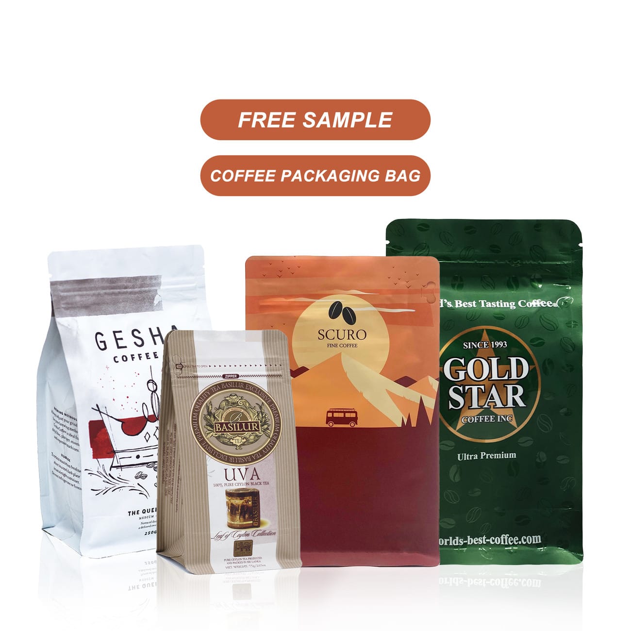 custom recyclable coffee pouches