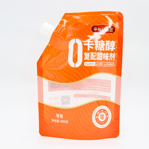 Custom printed spouted sugar packaging pouch with clear window wholesale