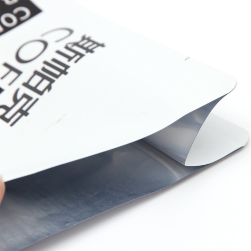 250g white Kraft coffee bags flat block bottom with zip