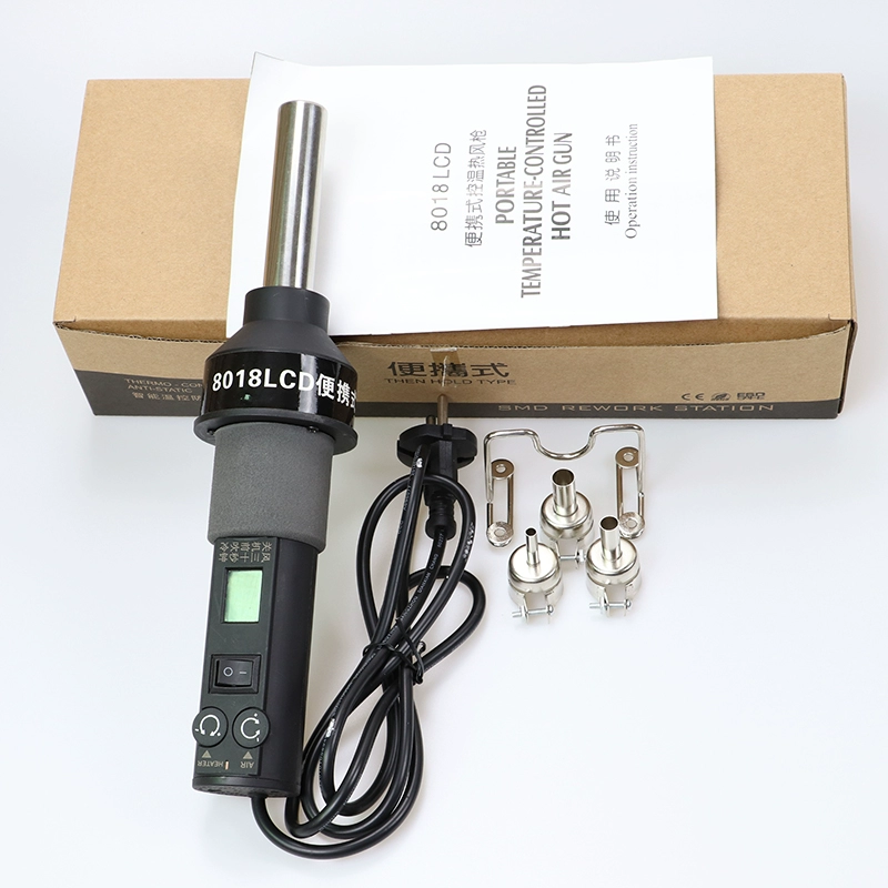 8018LCD heat gun 8858 portable temperature control air gun temperature control digital air gun 110v/220v