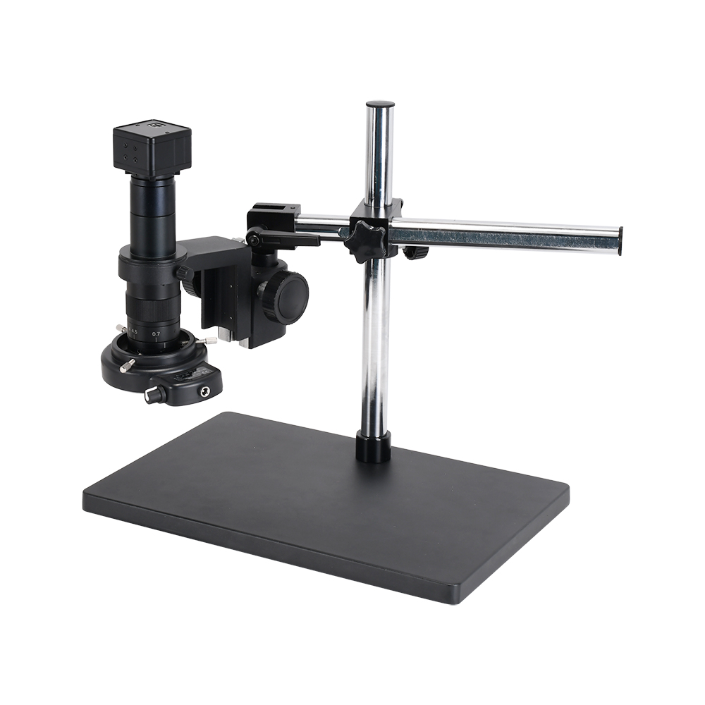 Industrial Microscope camera 5MP USB Microscope camera 3M USB cable 1/2.5 CMOS Image Sensor with 180X Zoom Lens 144LED Ring Light +Big Boom Stand Universal Bracket