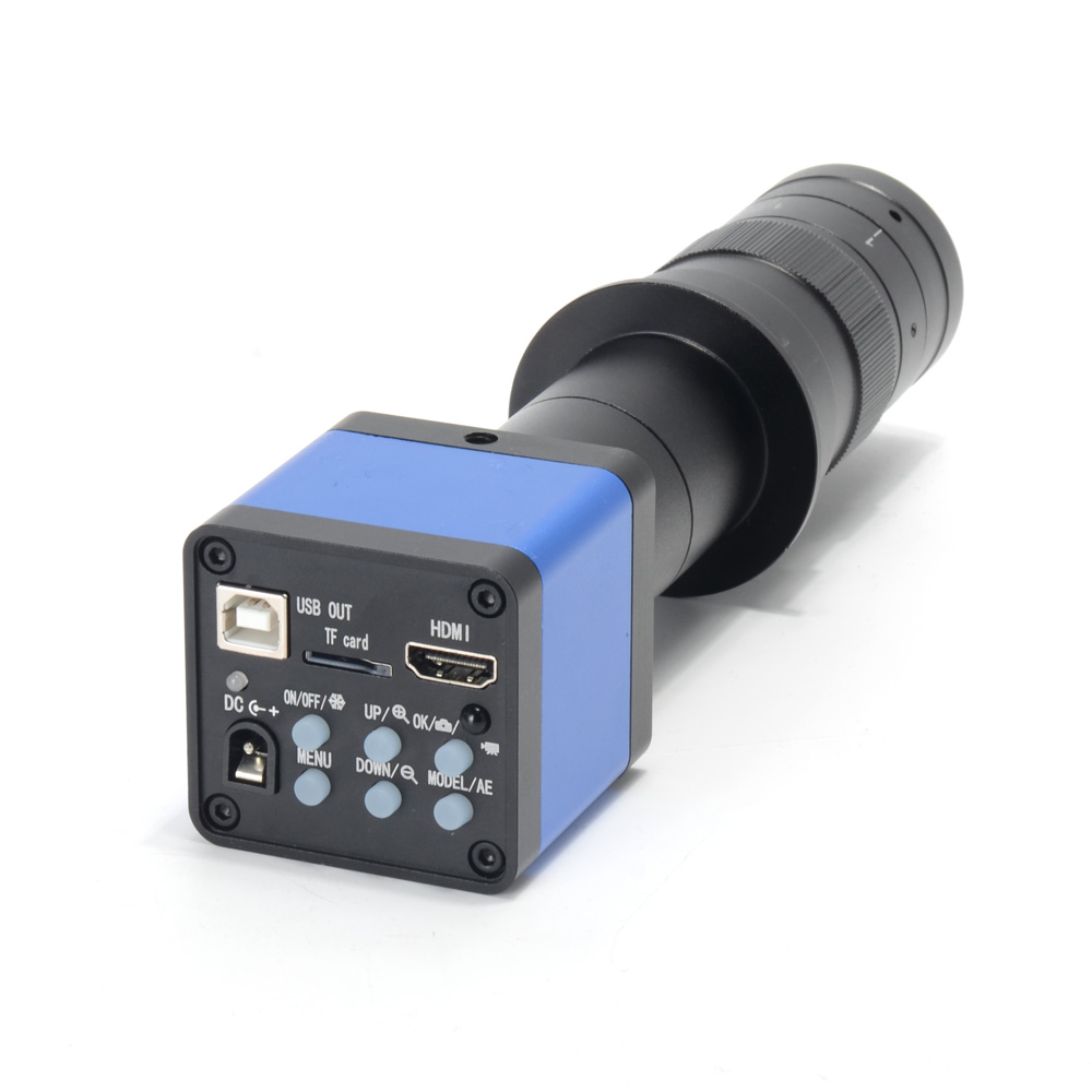 16MP Full HD 1080P 60FPS HDMI USB HD Output Industry C-Mount Microscope Video Camera Remote Control +180X Zoom C-Mount Lens