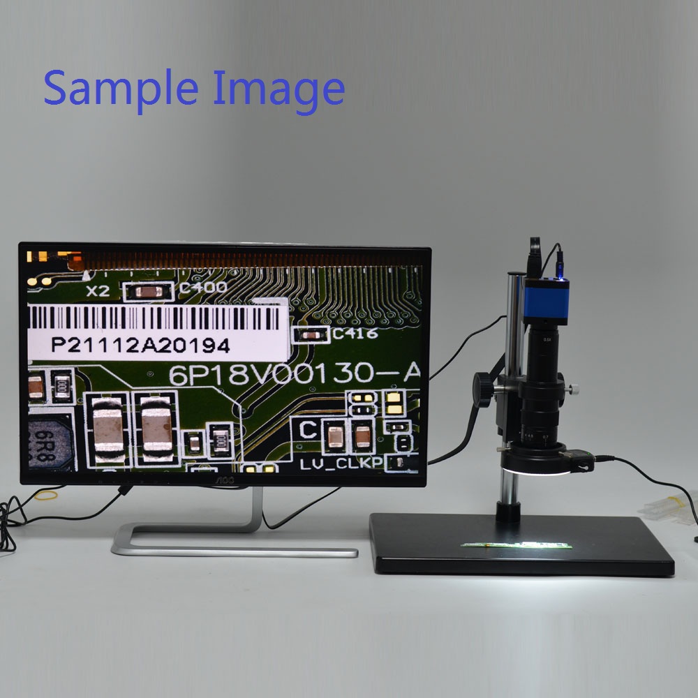 16MP HDMI 1080P HD USB Digital Industry Video Inspection Microscope Camera + 180X C-mount Lens +60LED Ring Light