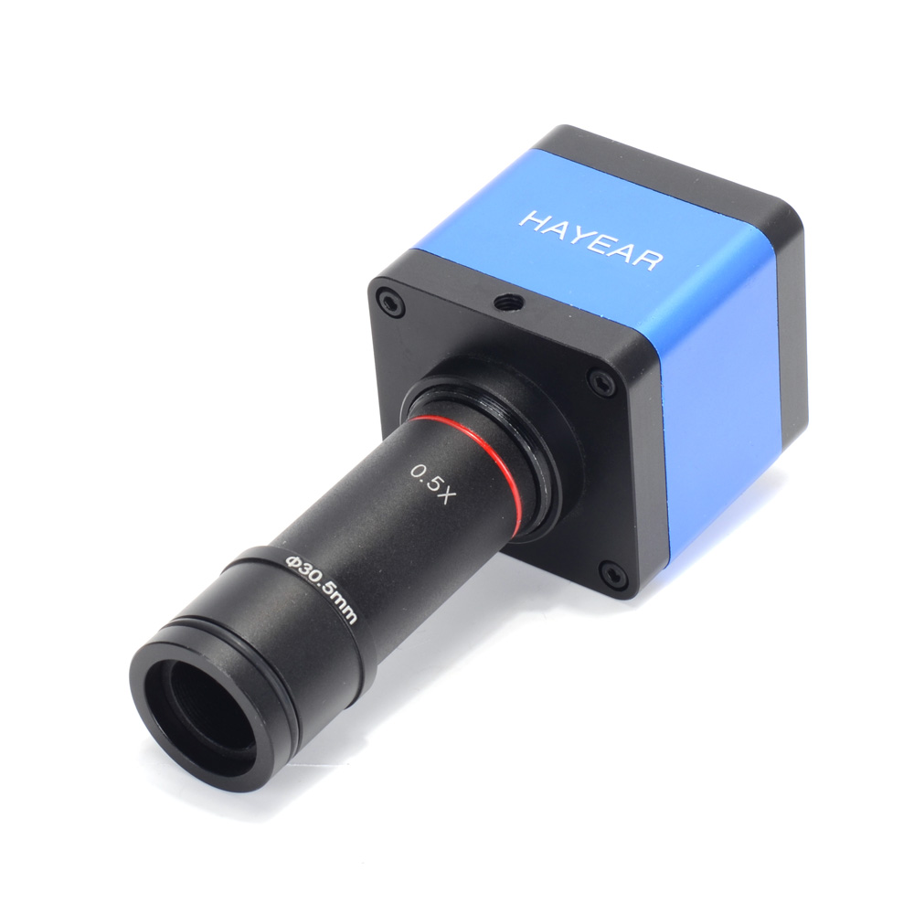 16MP HDMI 1080P HD USB Digital Industry Video Inspection Microscope Camera Set TF Card Video Recorder+0.5X C mount Eyepiece Lens+Adapter